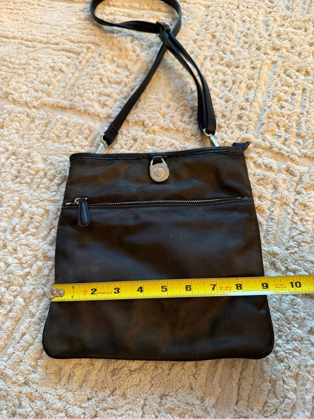 Michael Kors Black Crossbody Shoulder Bag with Silver Hardware